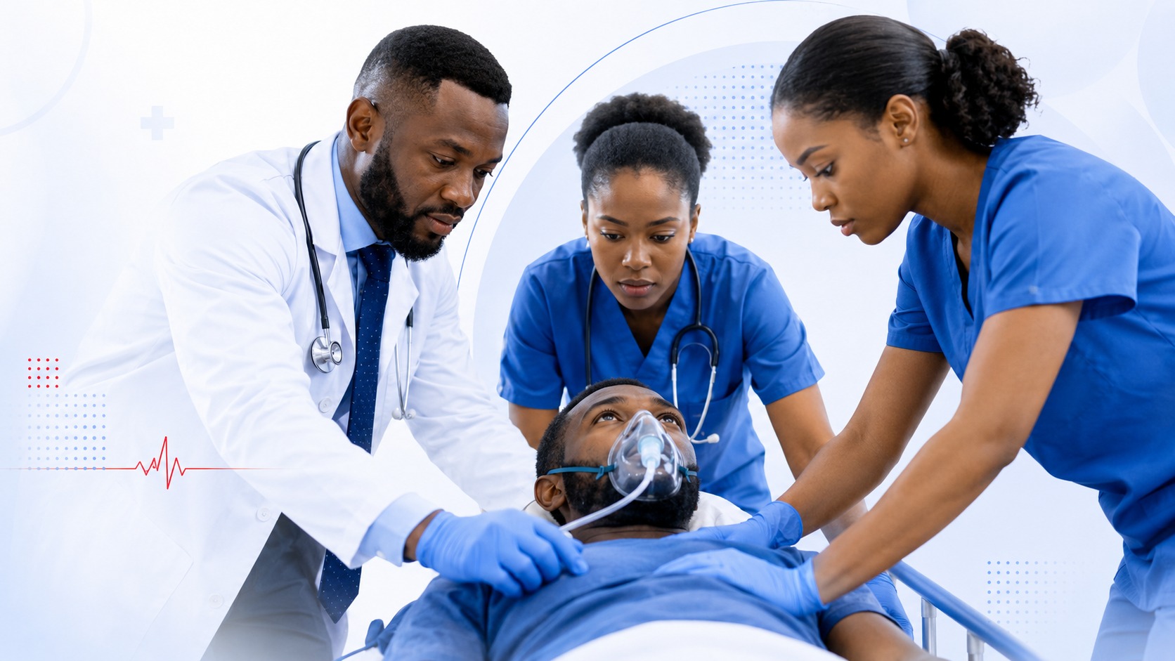 Emergency team attending to a patient