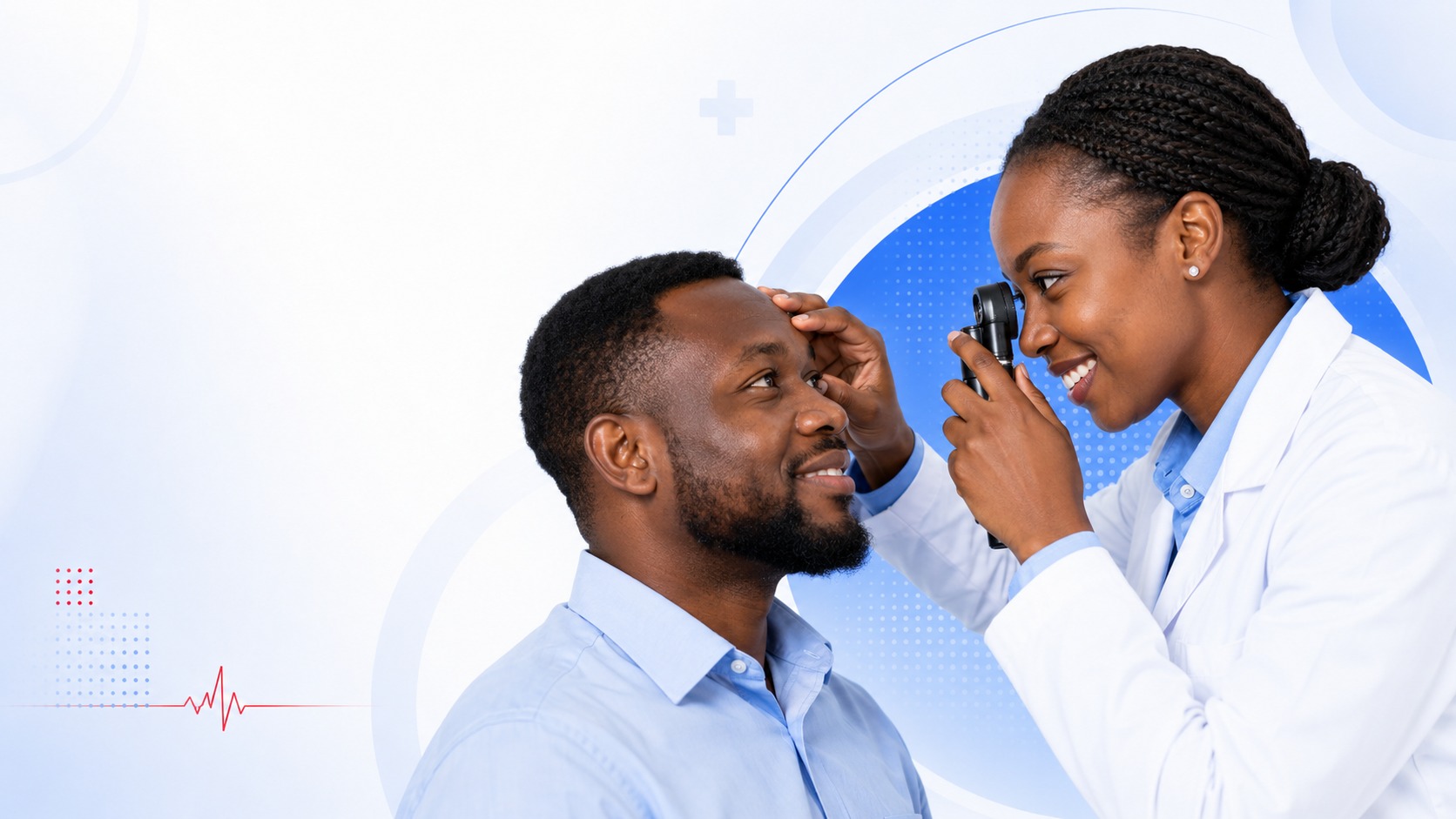 Eye specialist conducting an examination